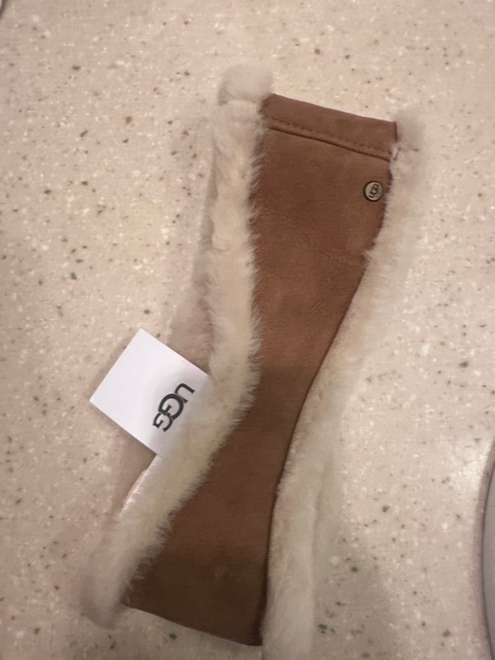 UGG Chestnut Suede Ear Warmer with Cream Sheepskin